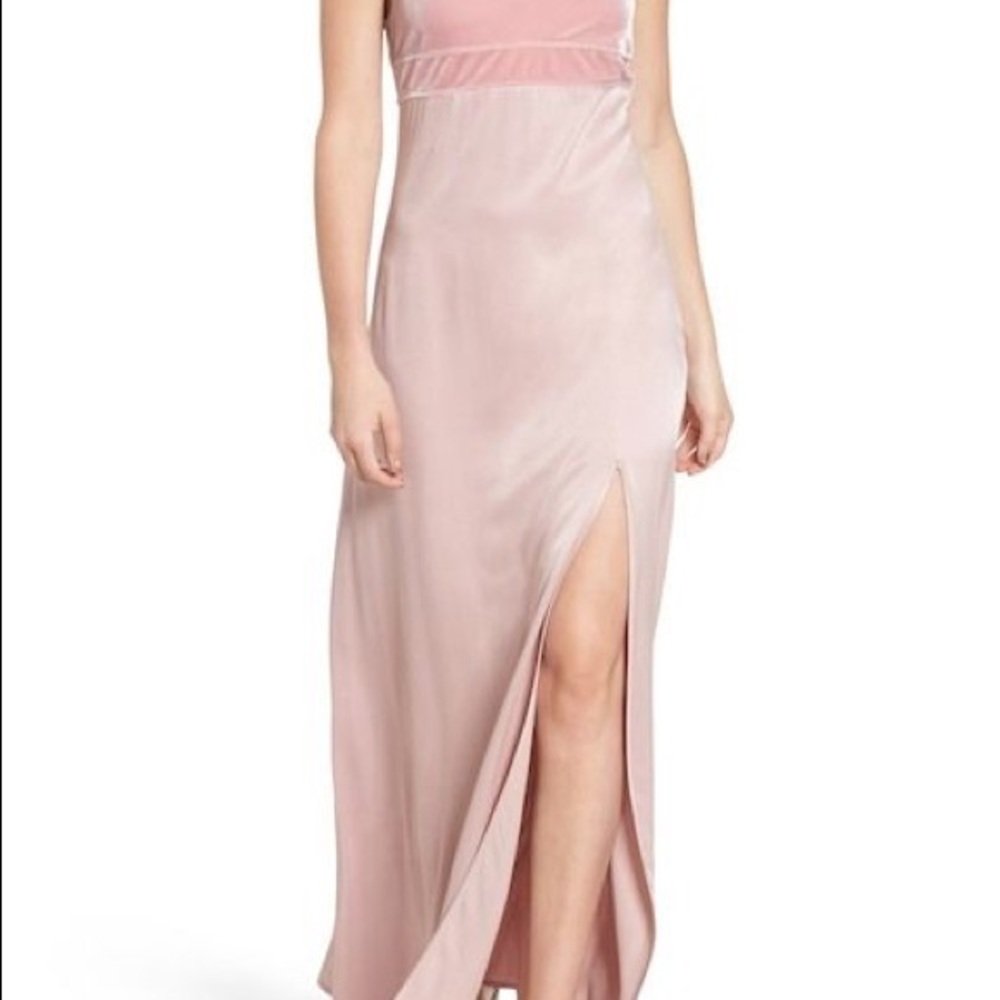 Pink Adobe Velvet & Satin Leith dress size S - Picture 2 of 6